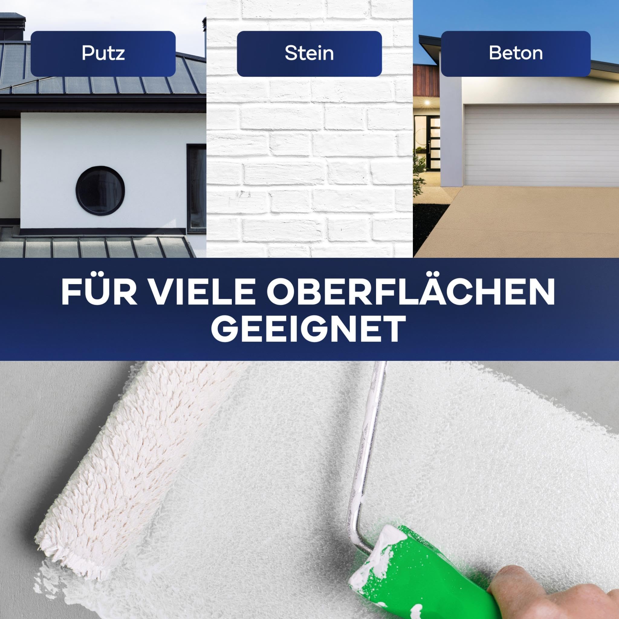 Plid® Silikon Fassadenfarbe Weiss matt 5L - Aussenfarbe wetterfest für Beton, Mauerwerk