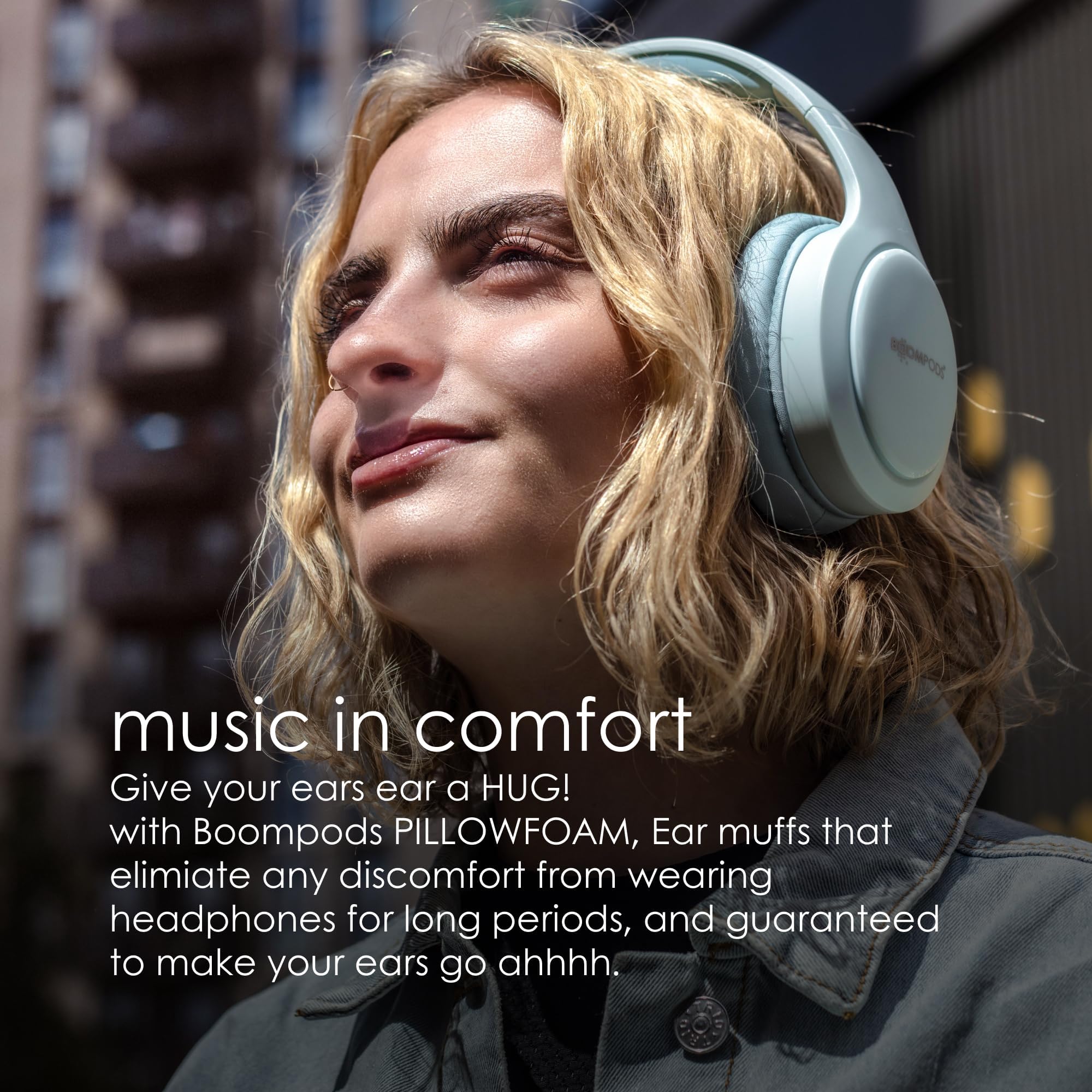Boompods Słuchawki nauszne Bluetooth Headpods Pro2 - składane słuchawki bezprzewodowe z mikrofonem, ponad 50 godzin pracy na baterii, komfort z pianki poduszki, lekka konstrukcja nauszna do