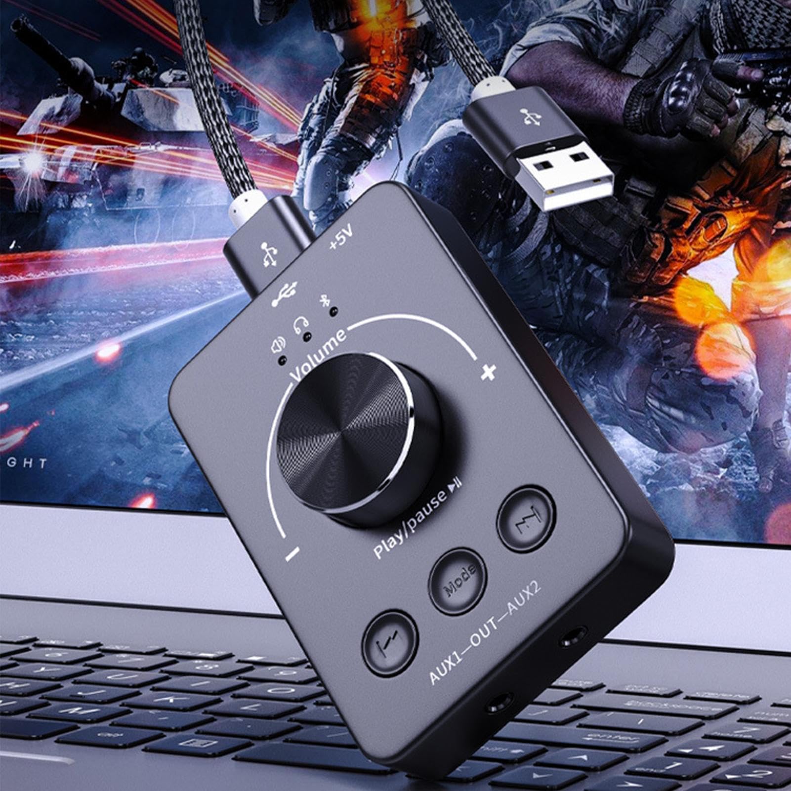 PC-Lautstärkeregler, Multimedia-Lautstärkeregler | USB-Multimedia-Lautstärkeregler | USB-Lautstärkeregler Mit Vier Rutschfesten Pads Für Zuhause, Internetcafé, Schule, Arbeitsbereich