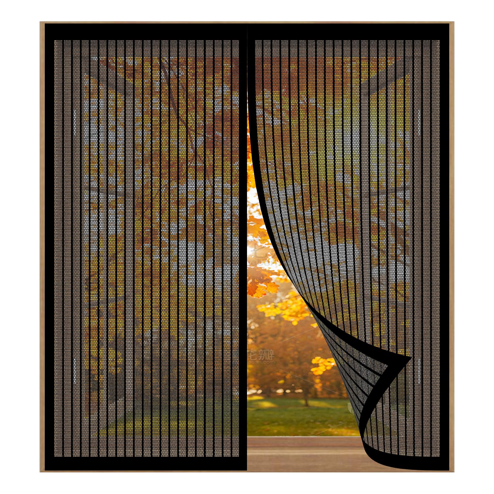 Yuanwan Black Window Screen Mosquito Netting 107 X 135 Cm Easy Installation No Drilling Or Screwing Magnetic Fly Screen Door Window For Windows Nets To Keep Bugs Out,