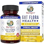 MaryRuth Organics Gut Flora Health+ Enzymes | Up to 2 Month Supply | Prebiotic Probiotic Digestive Enzymes Blend for Healthy Gut Biome & Digestive Support | Gastrointestinal Health | 60 Capsules