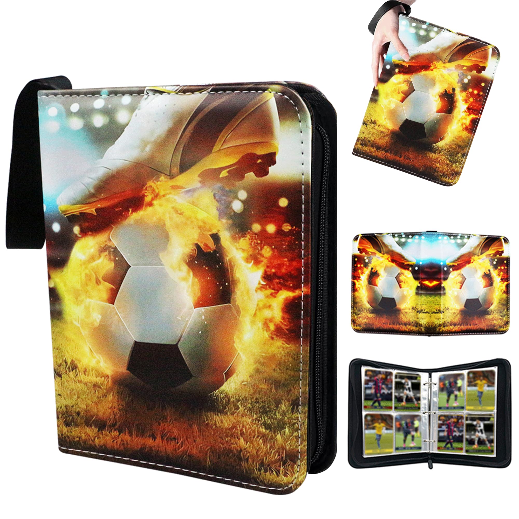 Album per Carte Calcio Collezionabili - 50 Pagine, 400 Carte Capacità - Premium Raccoglitore per Collezionisti - Porta Carte Professionale per Calciatori e Campionati