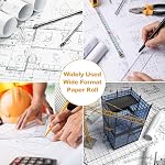 Wide Format Paper 36 in x 150 ft CAD Bond Rolls, 1 Roll Plotter Paper on 2" Core for CAD Drawings, Engineering Plans, GIS Maps & Architectural Designs