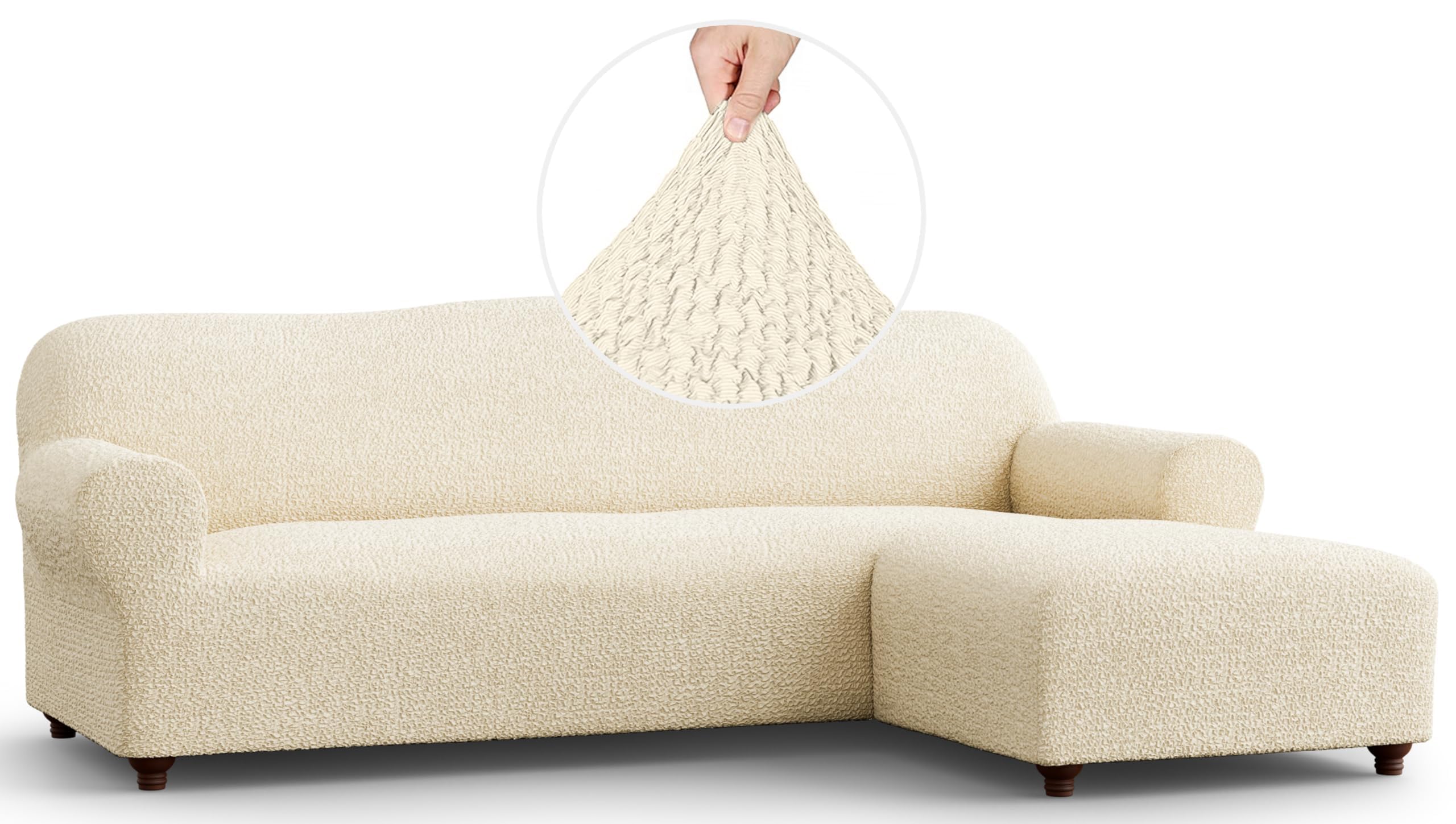 PAULATO BY GA.I.CO. Chaise L-Shape Sofa Slipcover - 1-Piece Furniture Protector - Form Fit, Machine Washable -…: retailer-supplied image