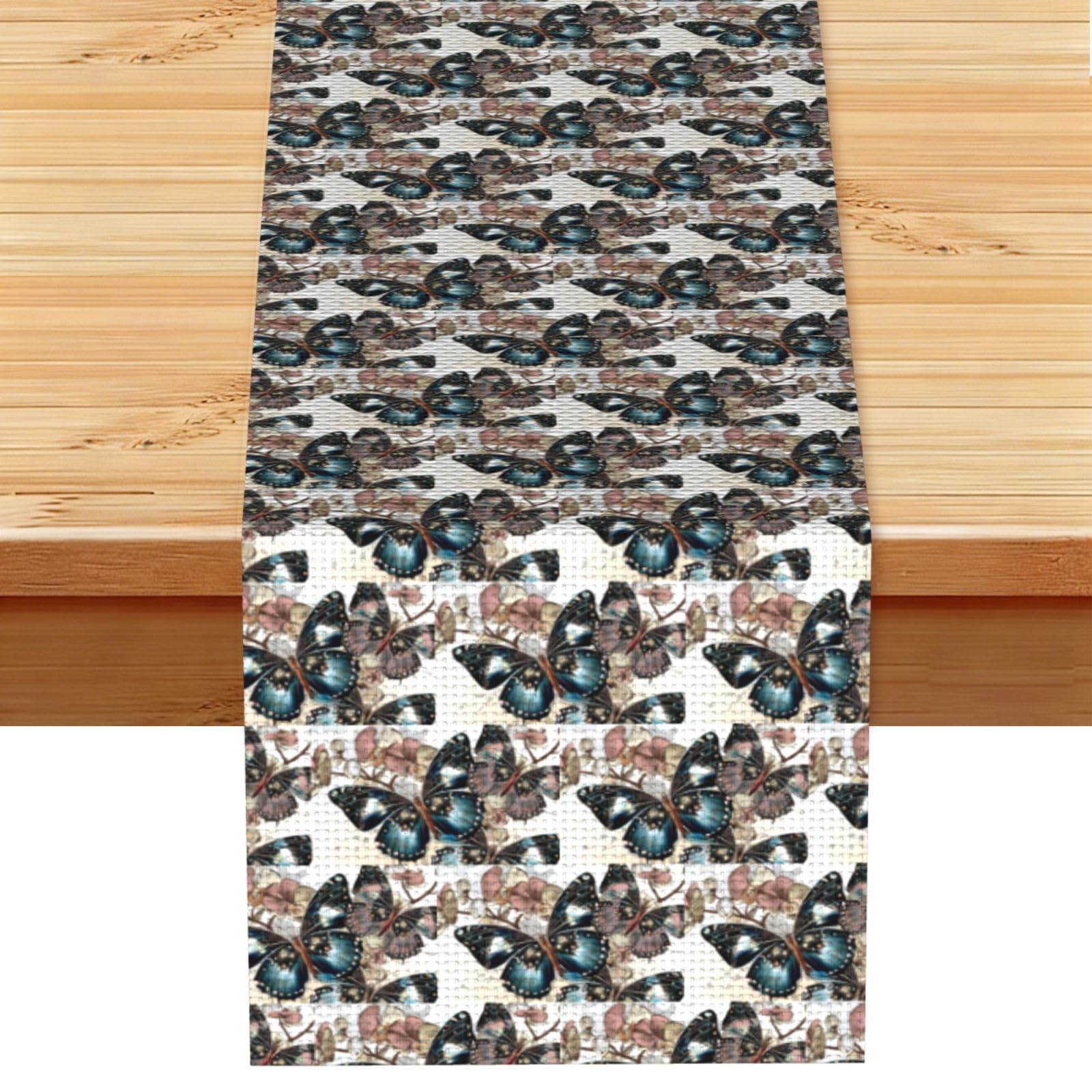 Beautiful Butterfly Stylish Printed Table Cloth, Decorative Table Runner 13x72in for Home, Party and Banquet Home Decor