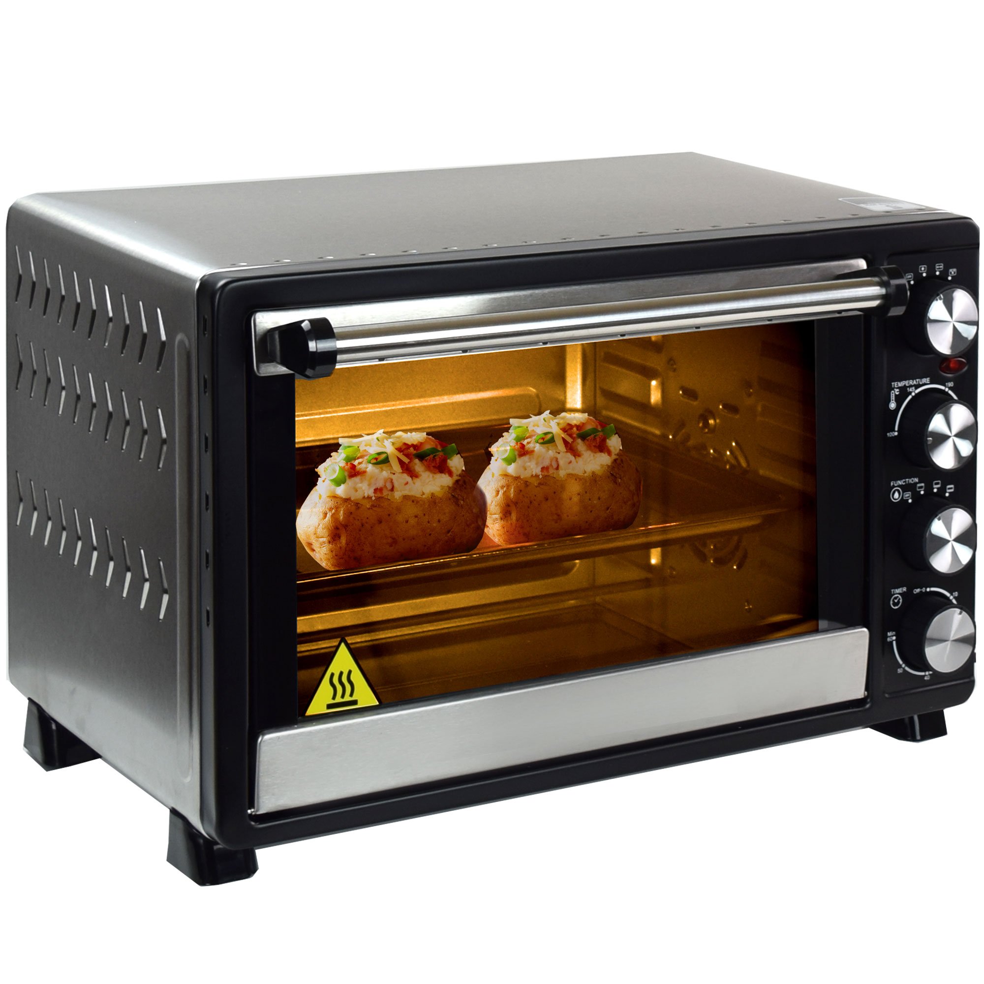Syntrox Germany 45 Liter Mini Stand Backofen mit Umluft und Drehspieß Miniofen Minibackofen Pizzaofen
