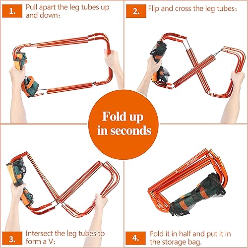 Miniatura 6 de SPOFINE Folding Stool Lightweight Portable Folding Camping Stool for Adults Compact Folding Stool Chair for Camping Fishing Hiking Travel with Carry