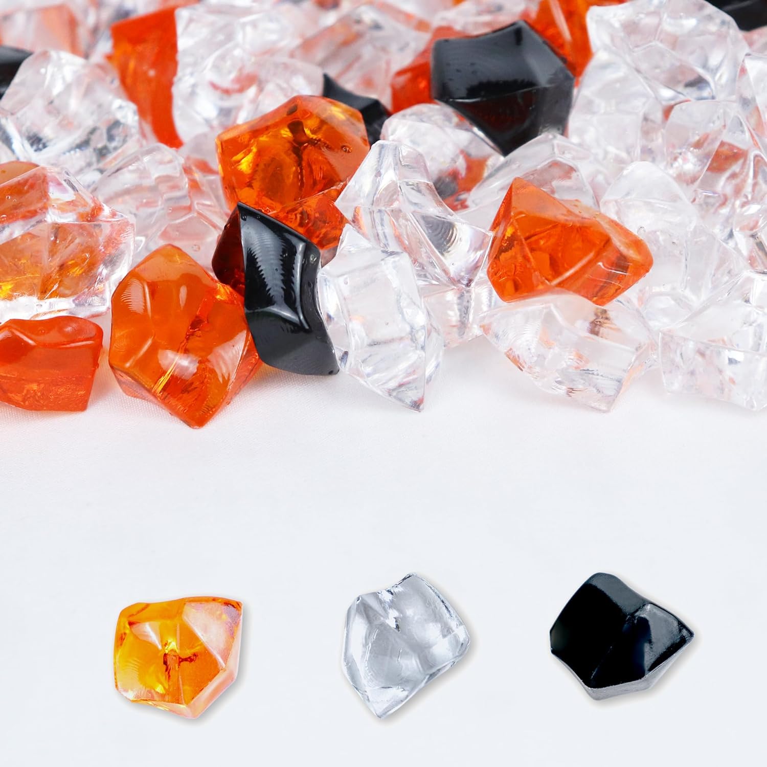 Acrylic Diamond Decorations Rock Crystals for Electric Fireplace, Vase Filler, Home Decoration(Mix Colors 165 PCS)