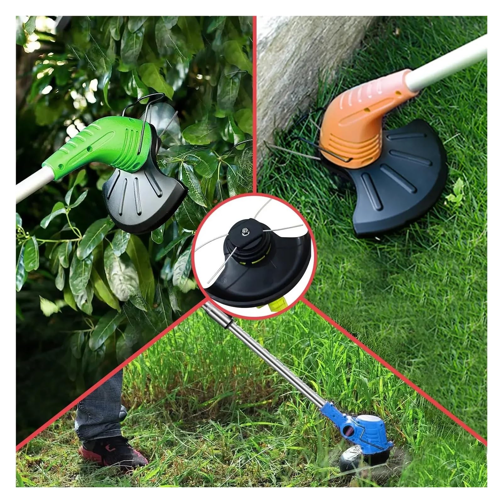 Głowica podkaszarki żyłkowej elektryczna głowica do chwastów wymienna głowica żyłkowa żyłka stalowa głowica trymera do bezprzewodowych podkaszarki do trawy(5Pcs)