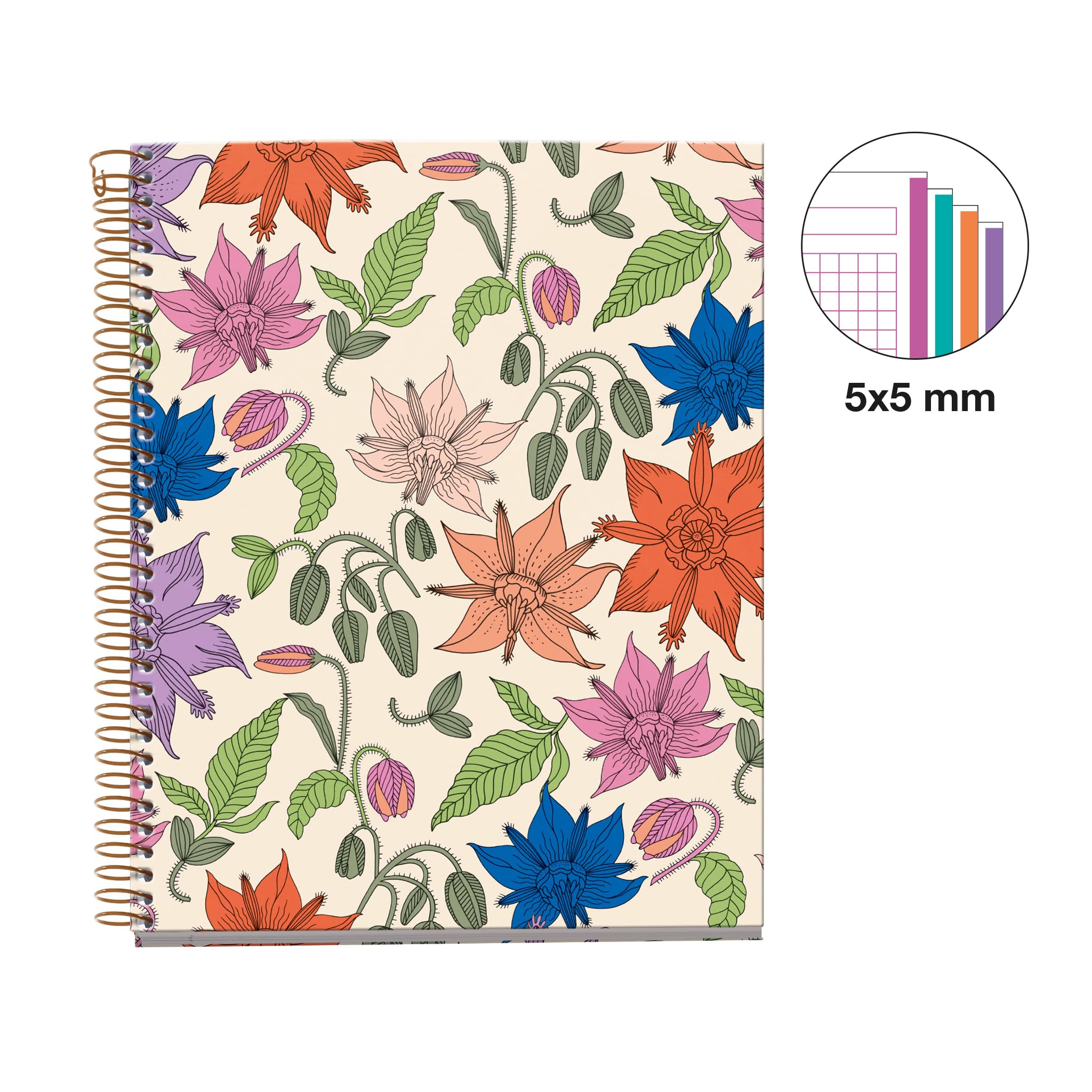 Quaderno Miquelrius A4 A Griglia - Design Fiori Primaverili, Righe, Per Scuola O Ufficio - Foto 10
