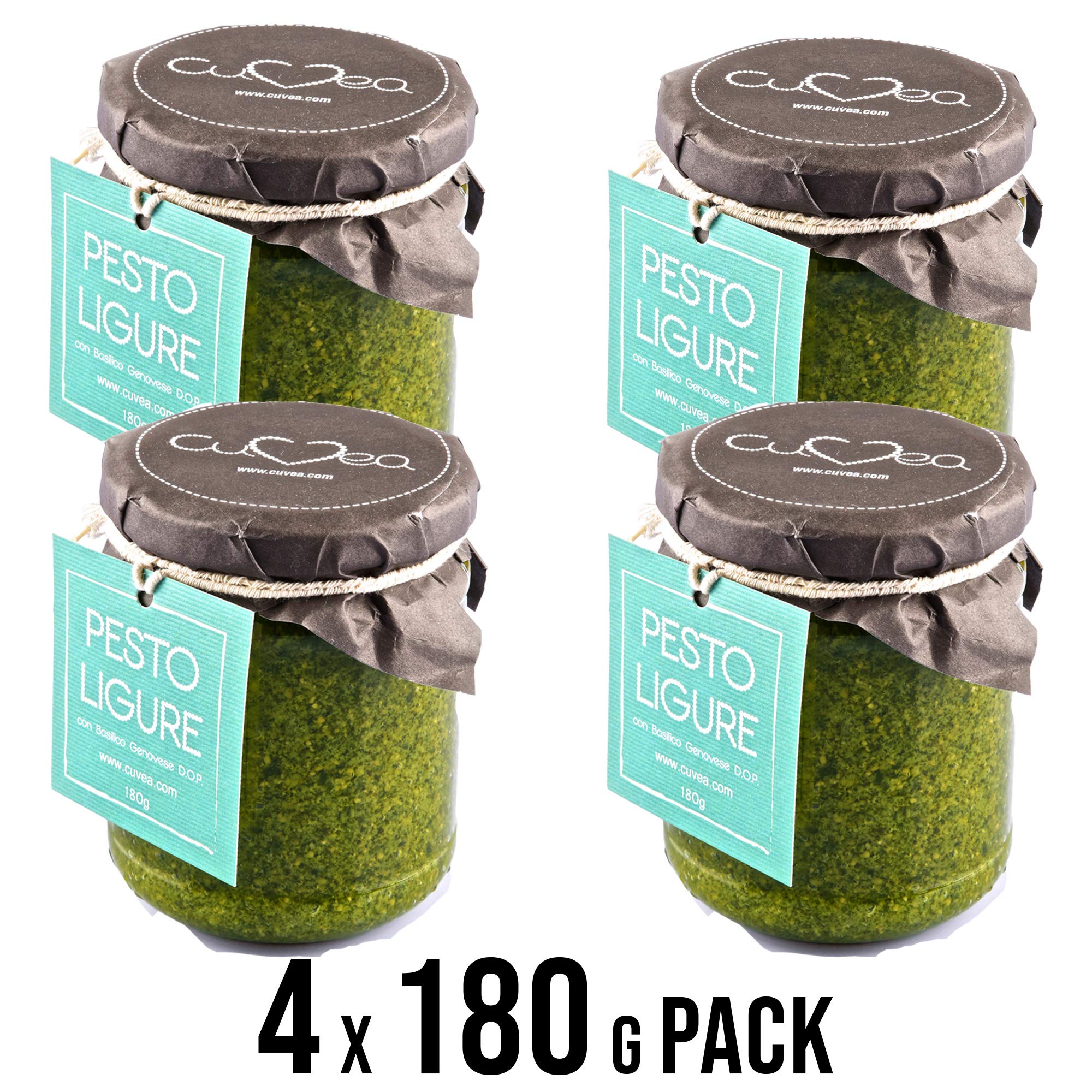 Buy Pesto genovese Cuvea with Basil Genovese P.D.O. 4 jar x 180 g