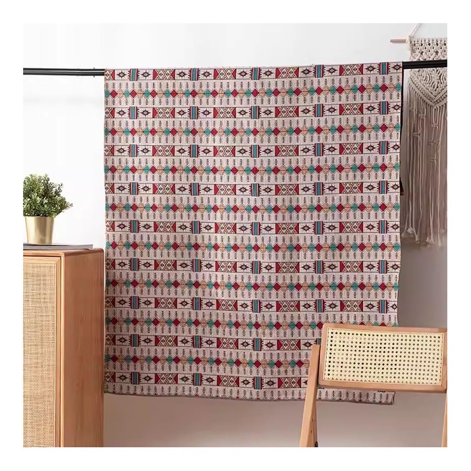 Boho retro kwiatowa tkanina groovy boho gruba ćwierć pikowanie patchworkowa tkanina do szycia na jesień jesień zrób to sam ręcznie robione rękodzieło dekoracja domu (5, 1,5 x 6 m)