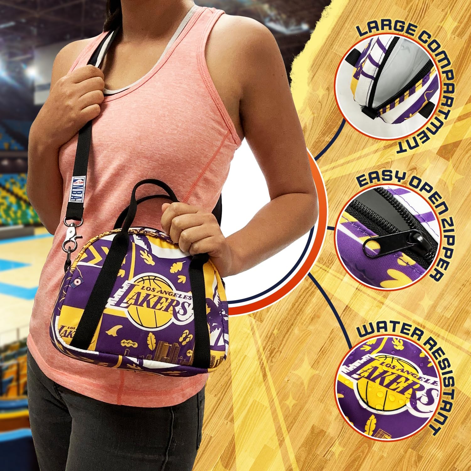 Pro Specialties Group Los angeles Lakers Crossbody Purse for woman - Image 2