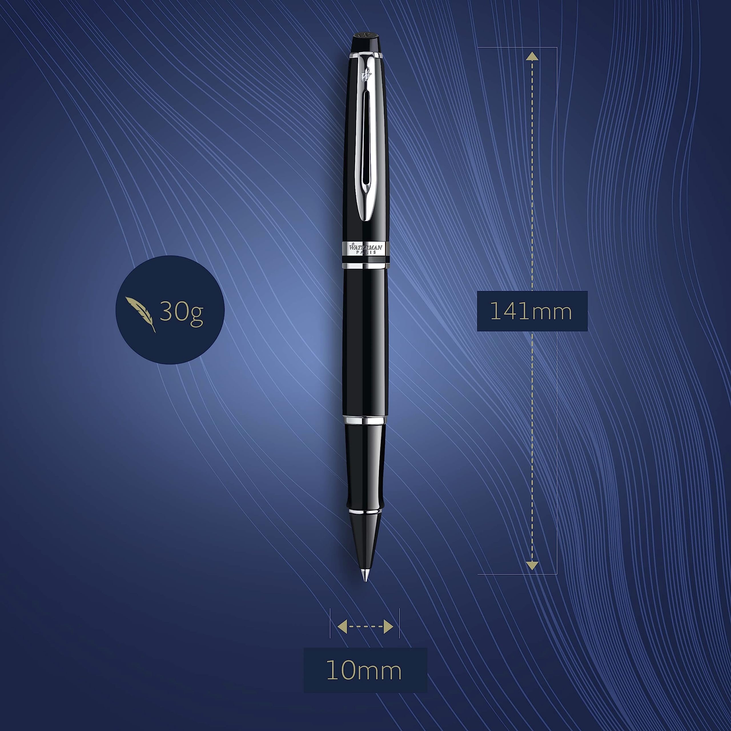 Stylo Roller Waterman Executive Noir Mat A130 - Occasion En Bon état