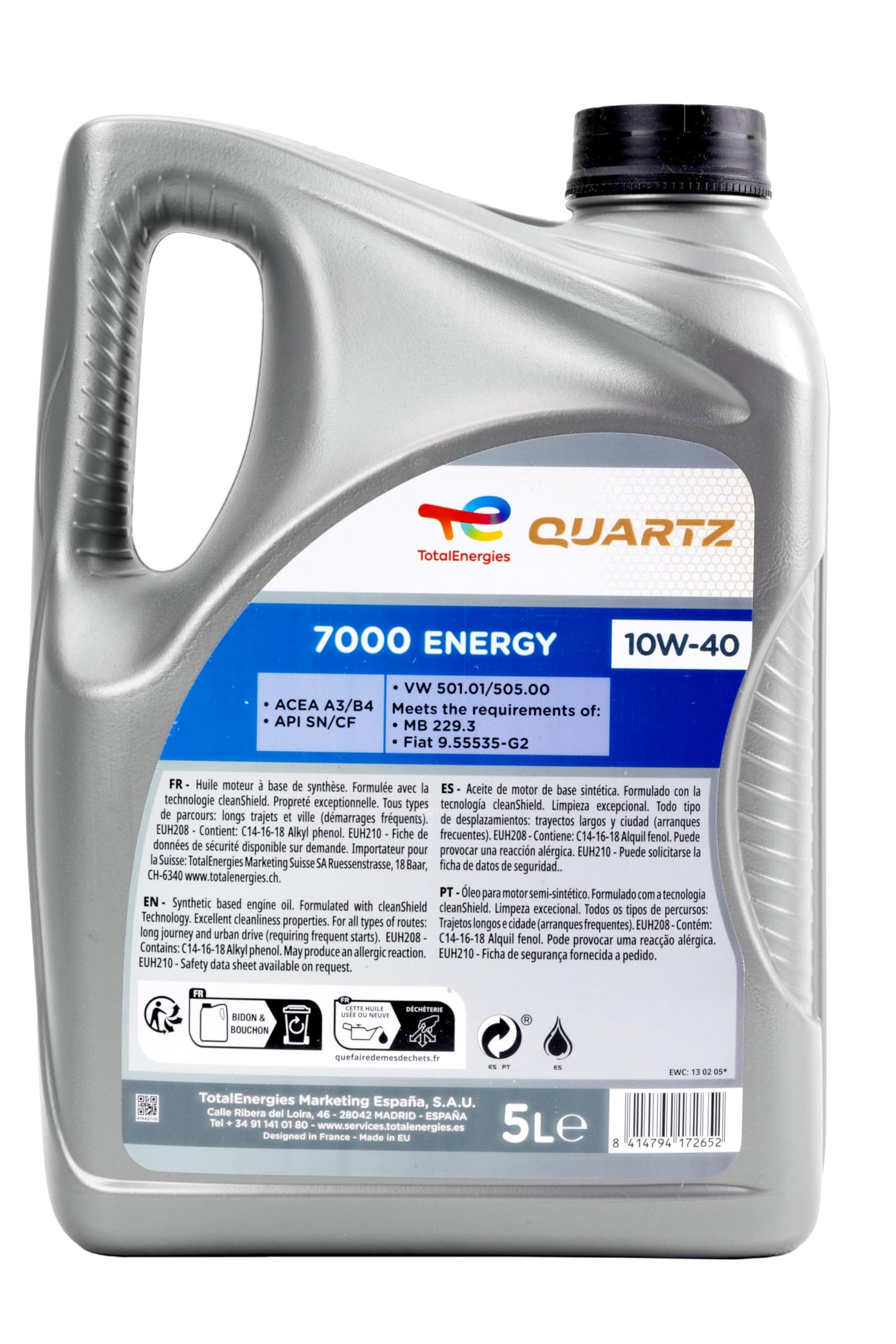 Total Quartz 7000 Energy 10W/40 5 Liter (Packung mit 2)