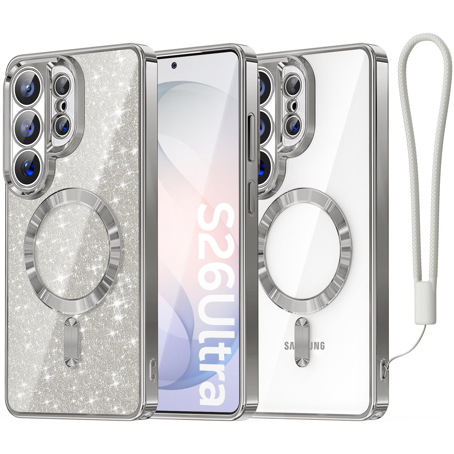 Étui Samsung Galaxy 6.9" MagSafe gris argenté Meifigno avec sangle - 8