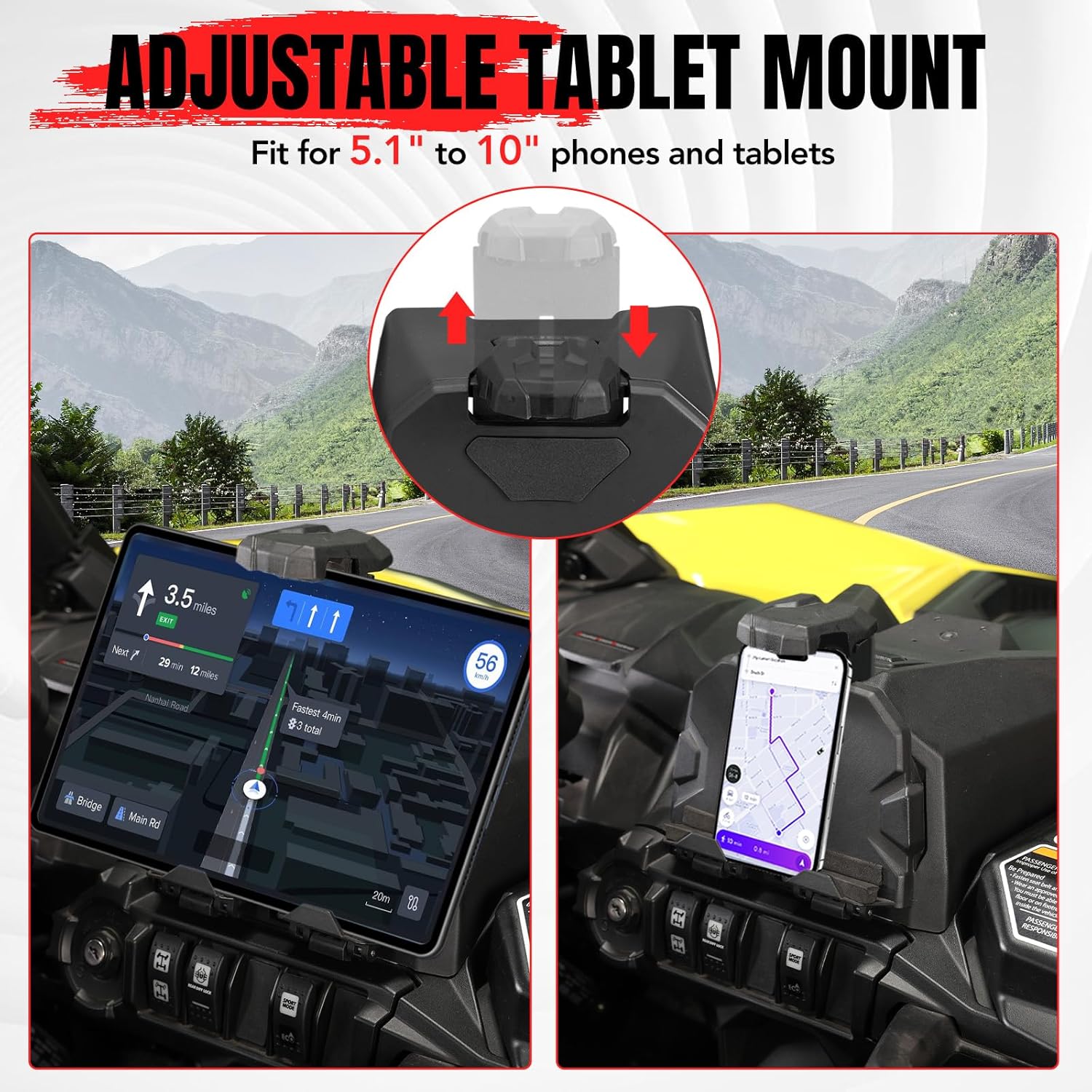 A & UTV PRO Electronic Device Holder Kit for 2021-2025 Can Am Commander 1000R / 700 XT DPS/Max, Phone Tablet Mount for 2019-2025 Can am Maverick Sport Trail Storage Box Accessories, Replace #715005212