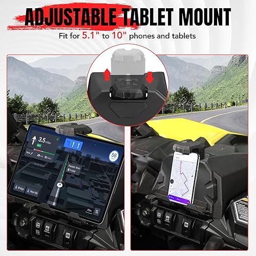 Miniatura 3 de A & UTV PRO Kit de soporte de dispositivo electrónico para Can Am Commander 1000R  700 XT DPSMax, soporte para tableta de teléfono para 2019-2025