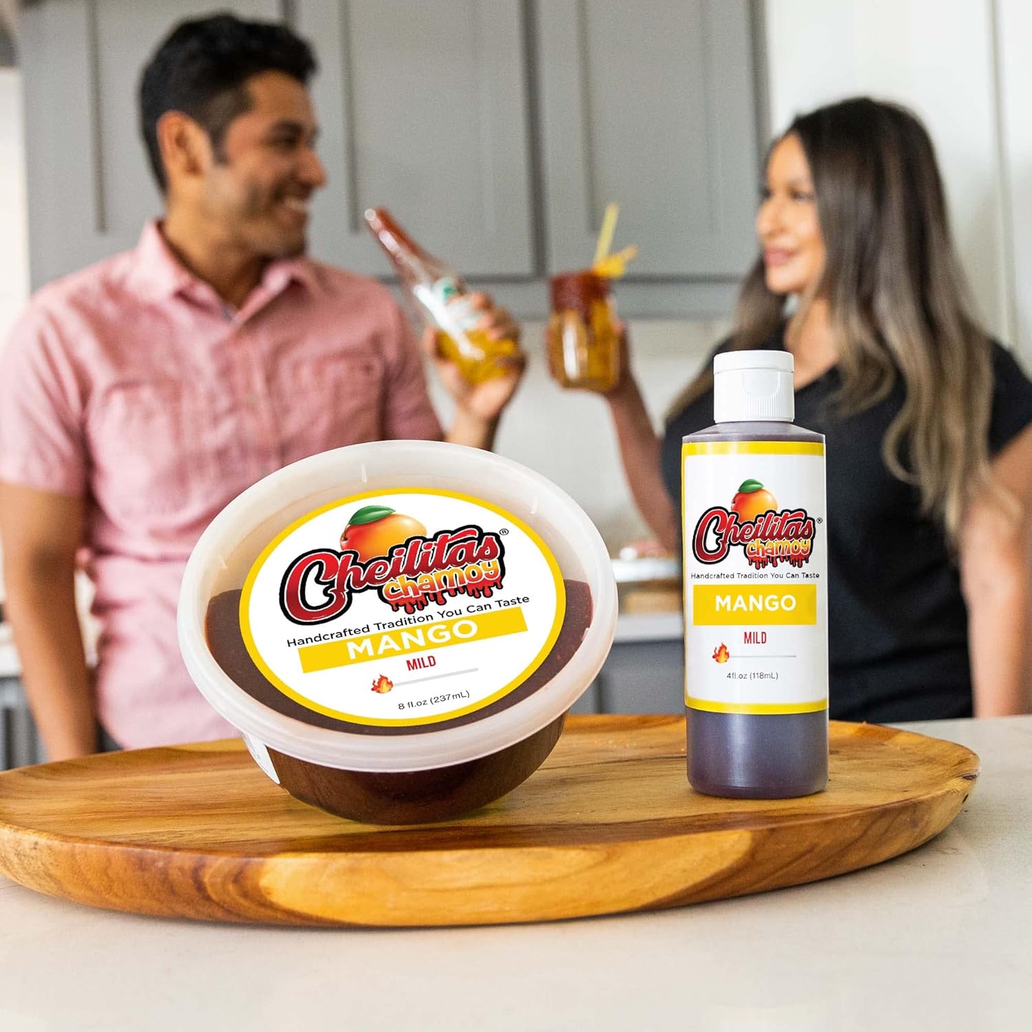 Cheilitas Chamoy All Natural Mexican Rim Candy Dip Paste | Hand Crafted for Drinks, Cocktails, Micheladas, Beer and More (Mango, 16 oz)