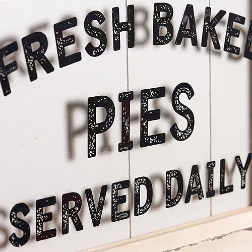 Miniatura 2 de Letrero de madera con texto en inglés Fresh Baked Pies Served Daily, decoración de pared para regalo, marco de madera rústica, para comedor, sala de