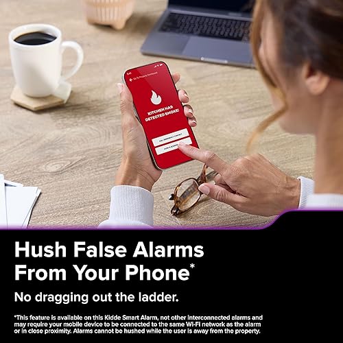 Miniatura 9 de Kidde Detector inteligente de humo y monóxido de carbono habilitado por la aplicación Kidde con cableado, respaldo de batería AA, alertas de voz,