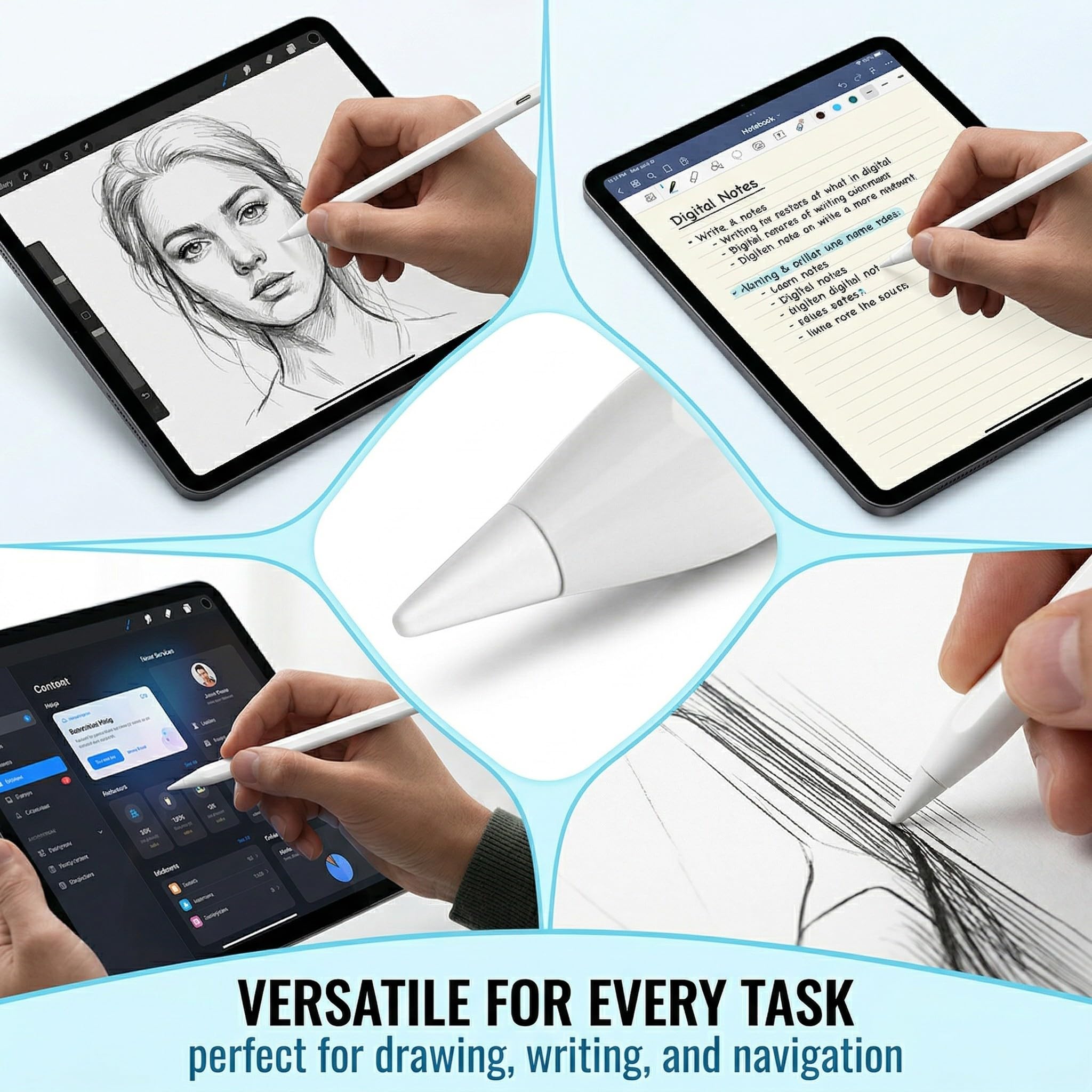 Apple Pencil 4 Pezzi Ricambio Alta Sensibilità Per Apple Pencil 2/1 Usb-C Pro Ipencil Nib Tip Ipad