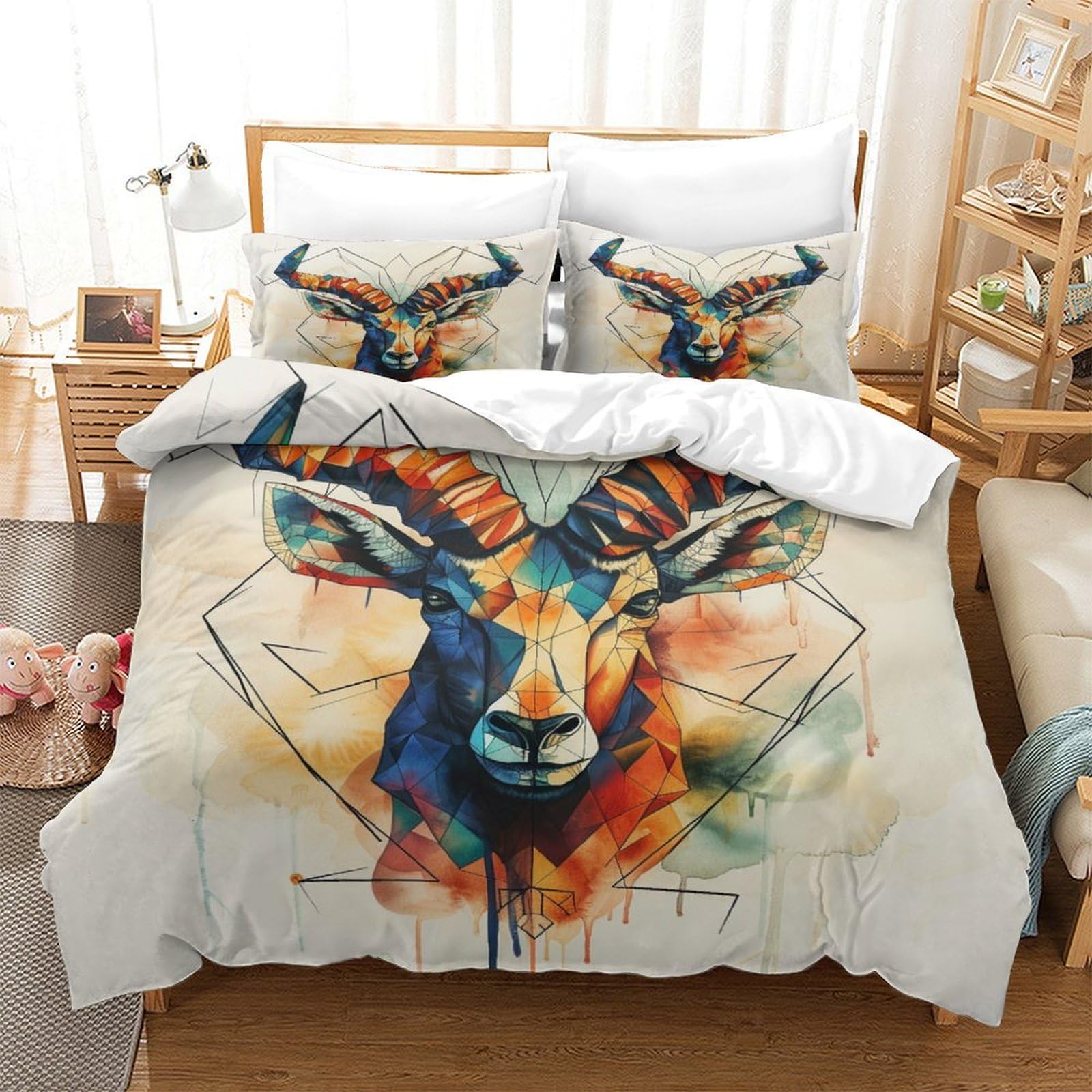Stampato in 3D Pronipote tibetano Copertina Stampata Microfibra Disegnata Biancheria Da Letto Stile Morbido Con 2 Federe,Double（200x200cm）, Per Ragazzi Adulti