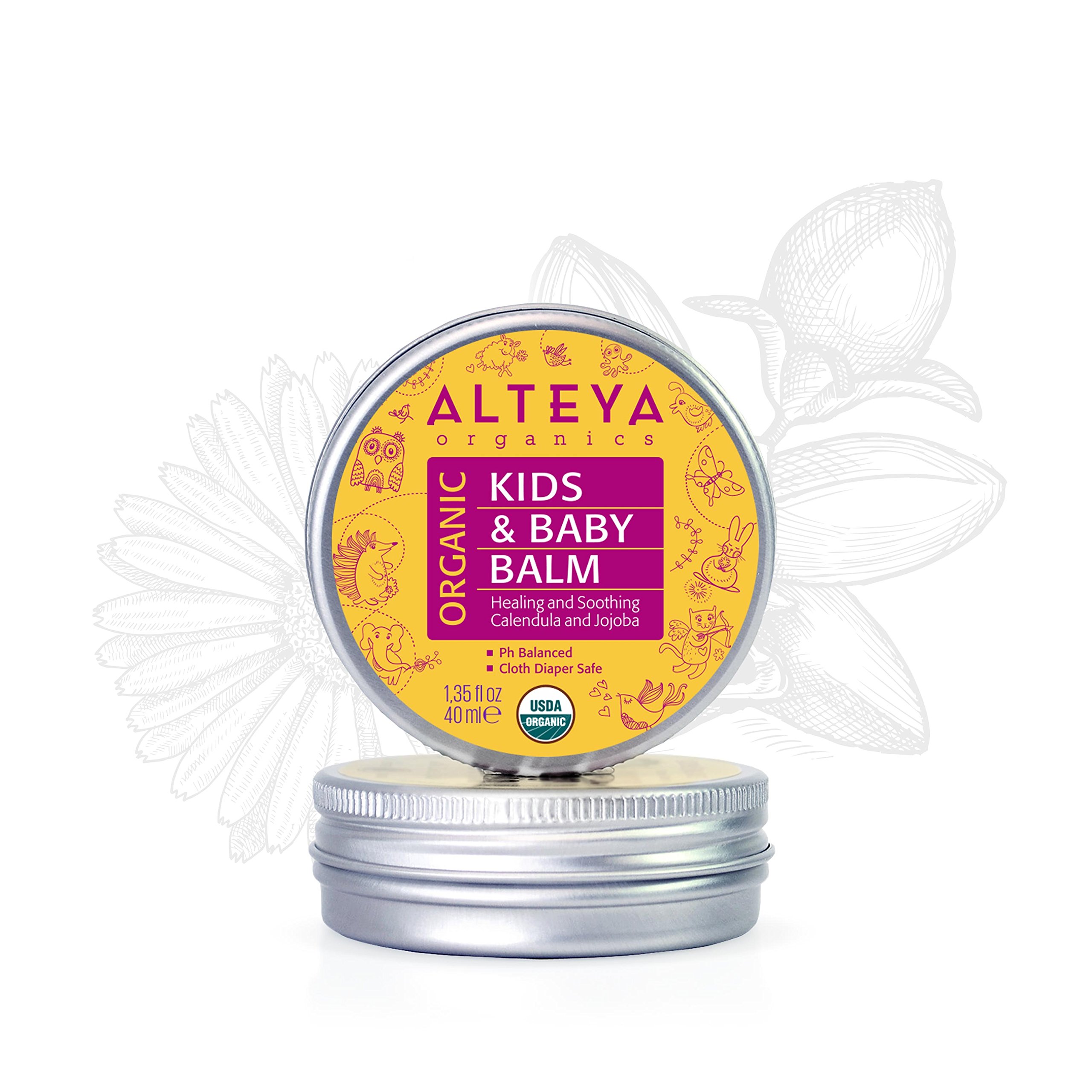 Alteya Organic Baby Balm - Award-Winning, USDA Certified Organic, With Organic Bulgarian Rose Otto, 1.35Fl Oz/40ml