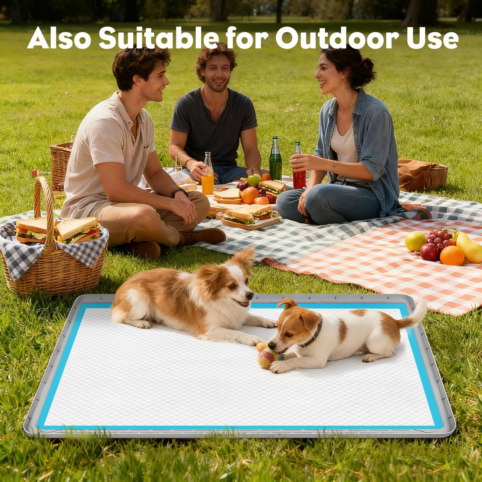 40 x 28 pollici Supporto Tappetini Igienici, Kalolary Silicone Cani Cuccioli Supporto Tappetini Igienici Cani Tappetino Igienico Riutilizzabile Addestramento Cani Prova Perdite Bordo Rialzato (Grigio)