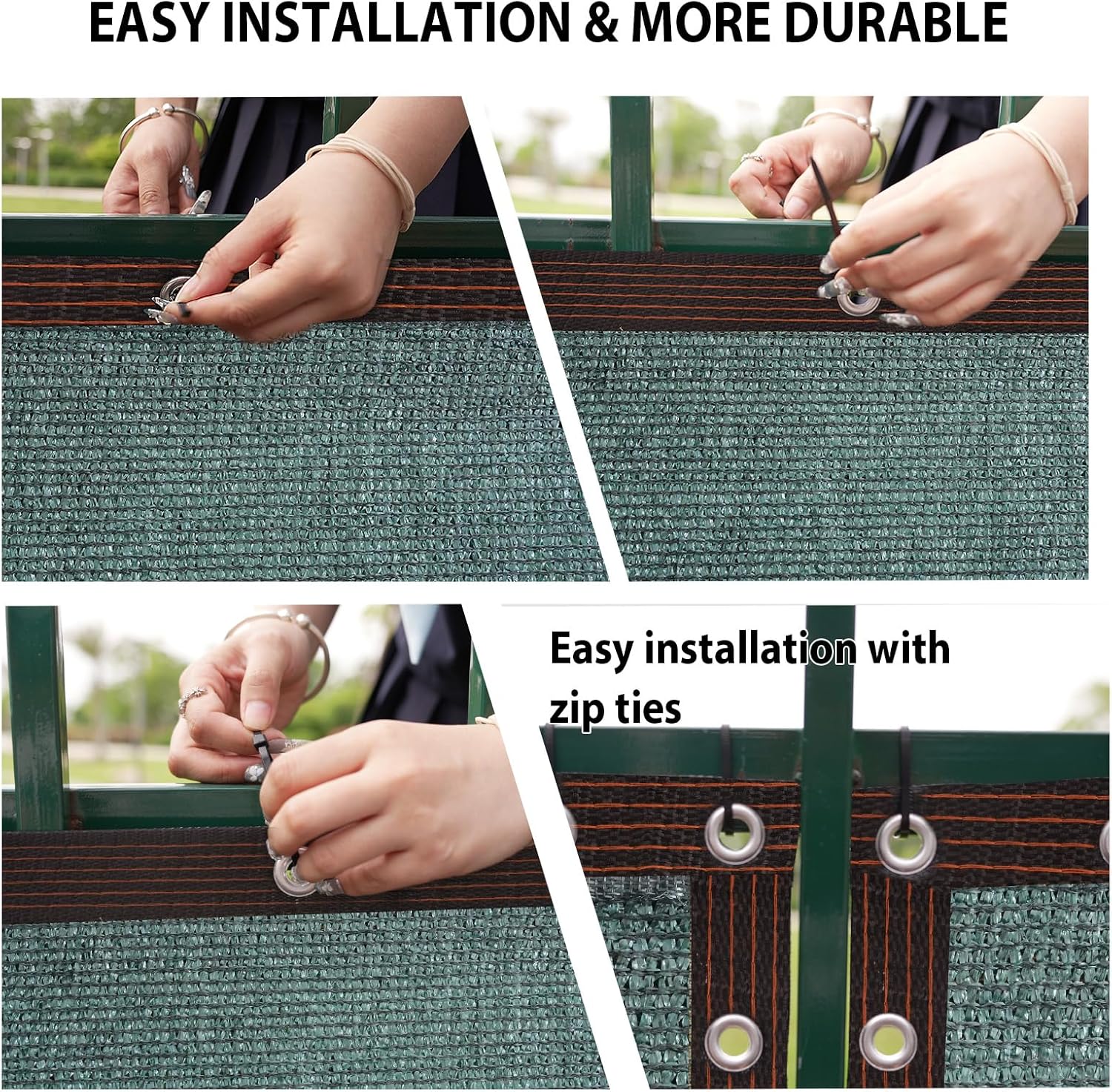 Fence Privacy Screen 6x50Ft - Heavy Duty Outdoor Fence Cover for Patio, Yard, Balcony & Garden, Windscreen & Dustproof Fabric with Zip Ties Included (Green)