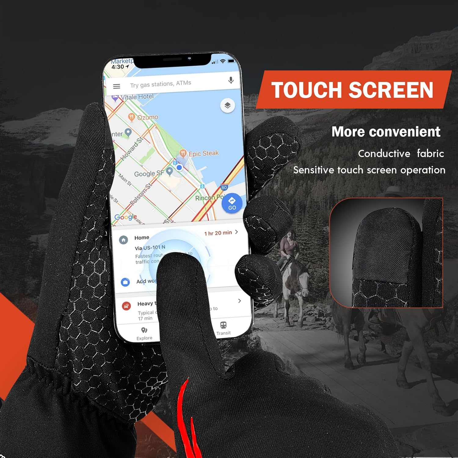 Dr.Warm Heated Glove Liners for Women Men, 7.4V Rechargeable Battery Thin Heated Work Gloves with Touchscreen for Winter - Image 3