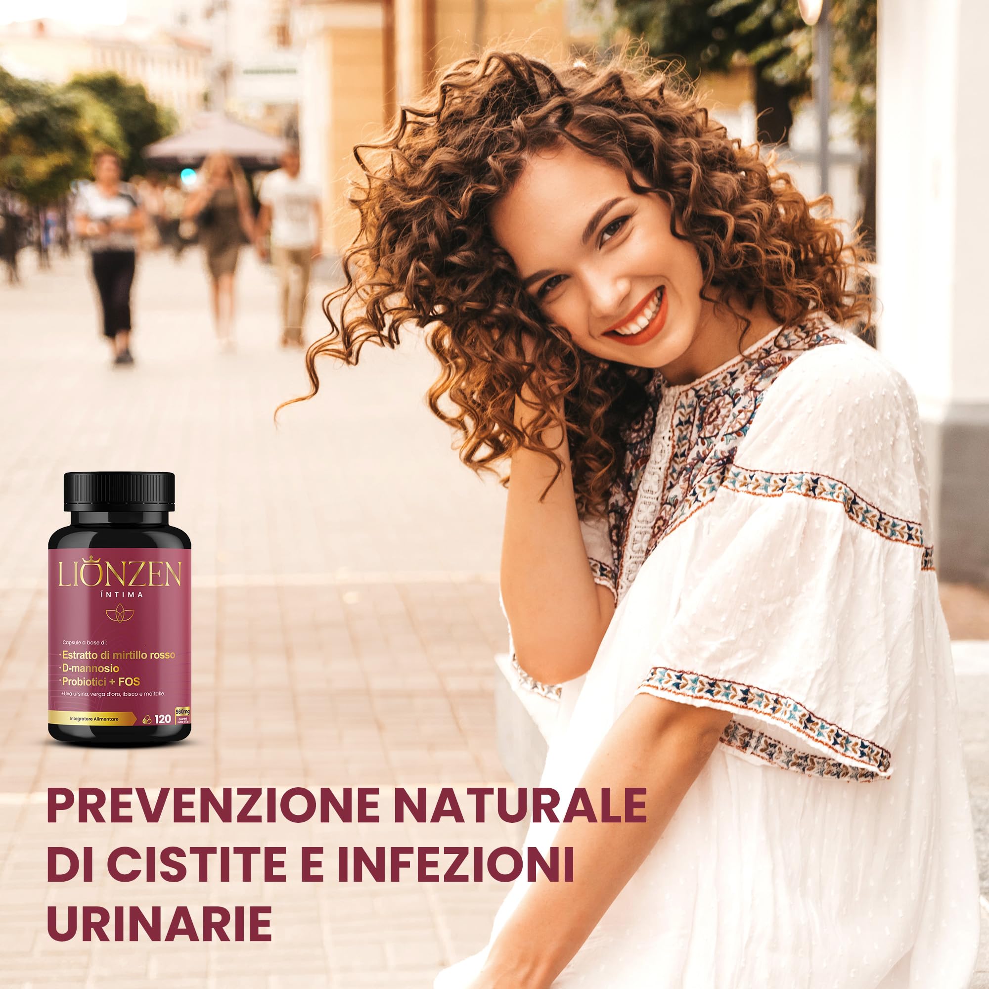 Probiotici Donna Flora Intima | Mirtillo Rosso, D-mannosio +12 Ingredienti naturali | +2000 milioni UFC | Benessere delle vie urinarie femminili | 120 capsule | Lionzen Intima