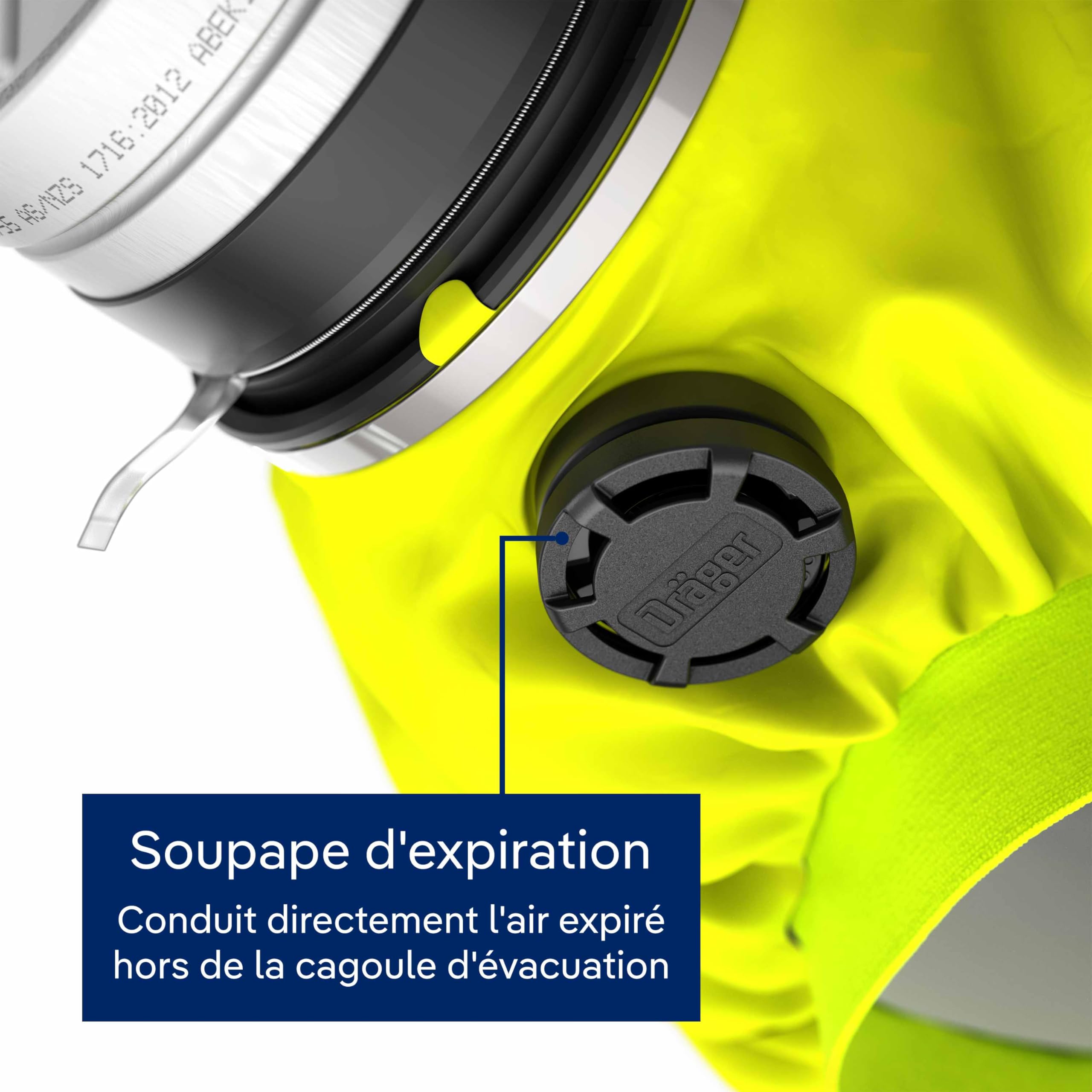 Dräger PARAT 7520 Cagoule d’évacuation industrielle & incendie| Cagoule auto-sauveteur avec filtre combiné ABEK CO P3 | Soft Pack