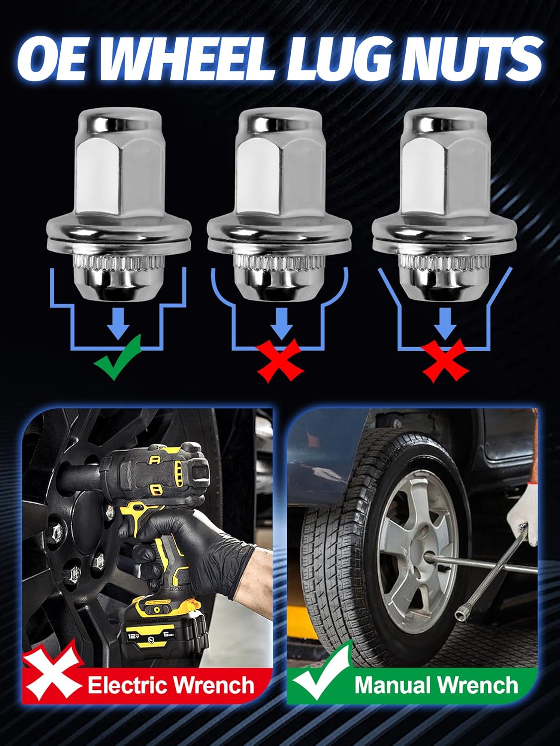 m14x1.5 Lug Nuts Set of 20 Compatible with Sequoia Landcruiser Tundra Lexus LX 1.85 Inch 7/8 22mm Hex Mag Washer Chrome Wheels Lug Nuts