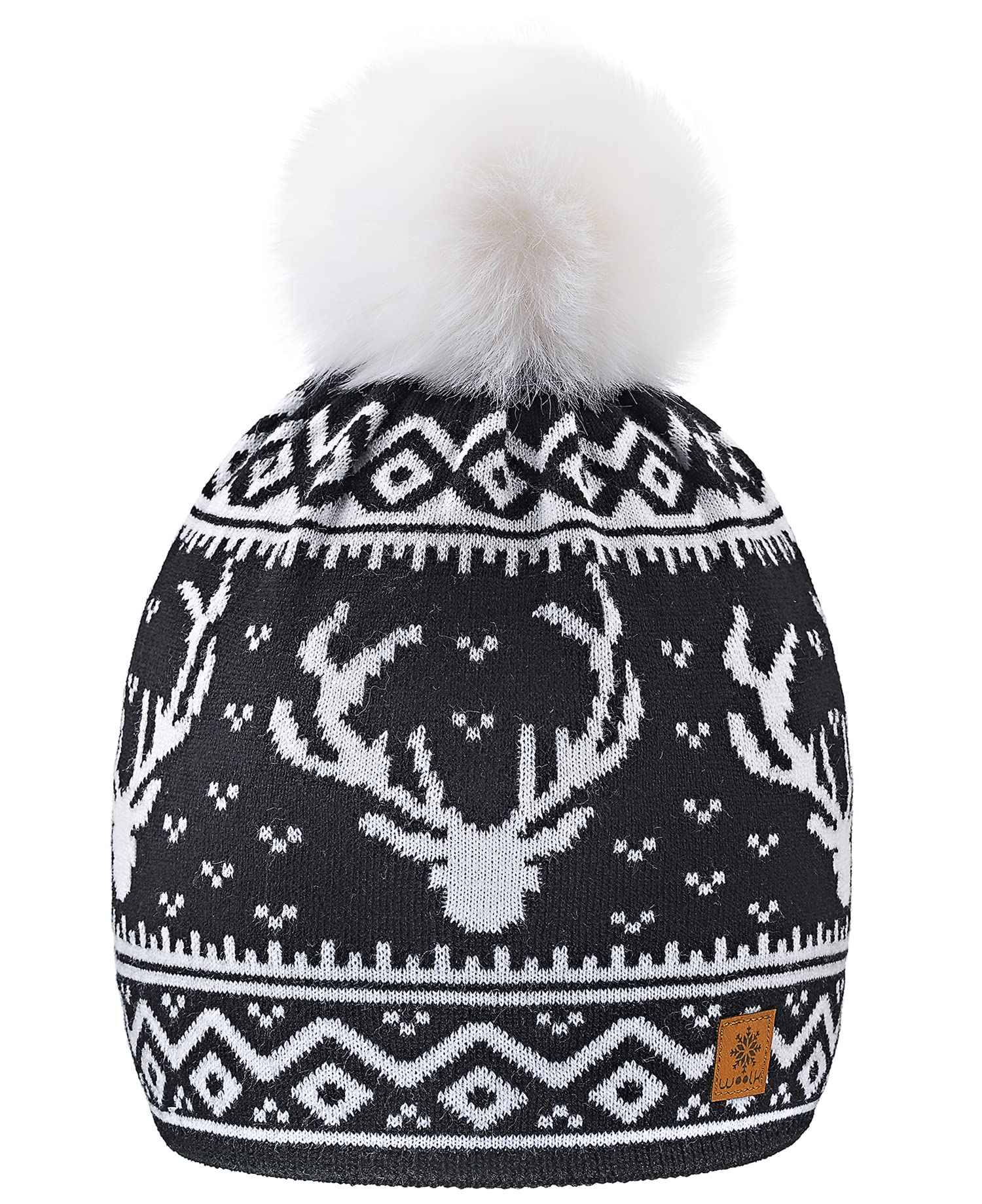 Morefaz Men's Bruno 20 Beanie Hat Wool Knitted Nordic With Ponpon Wo's Winter Warm Fashion Ski Snowboard Hats (Bruno 20) Mfaz Ltd