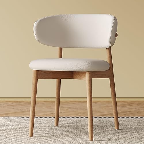 Vista 31 de Juego de 2 sillas de comedor, modernas patas doradas de piel sintética para comedor, cocina, comedor (beige)