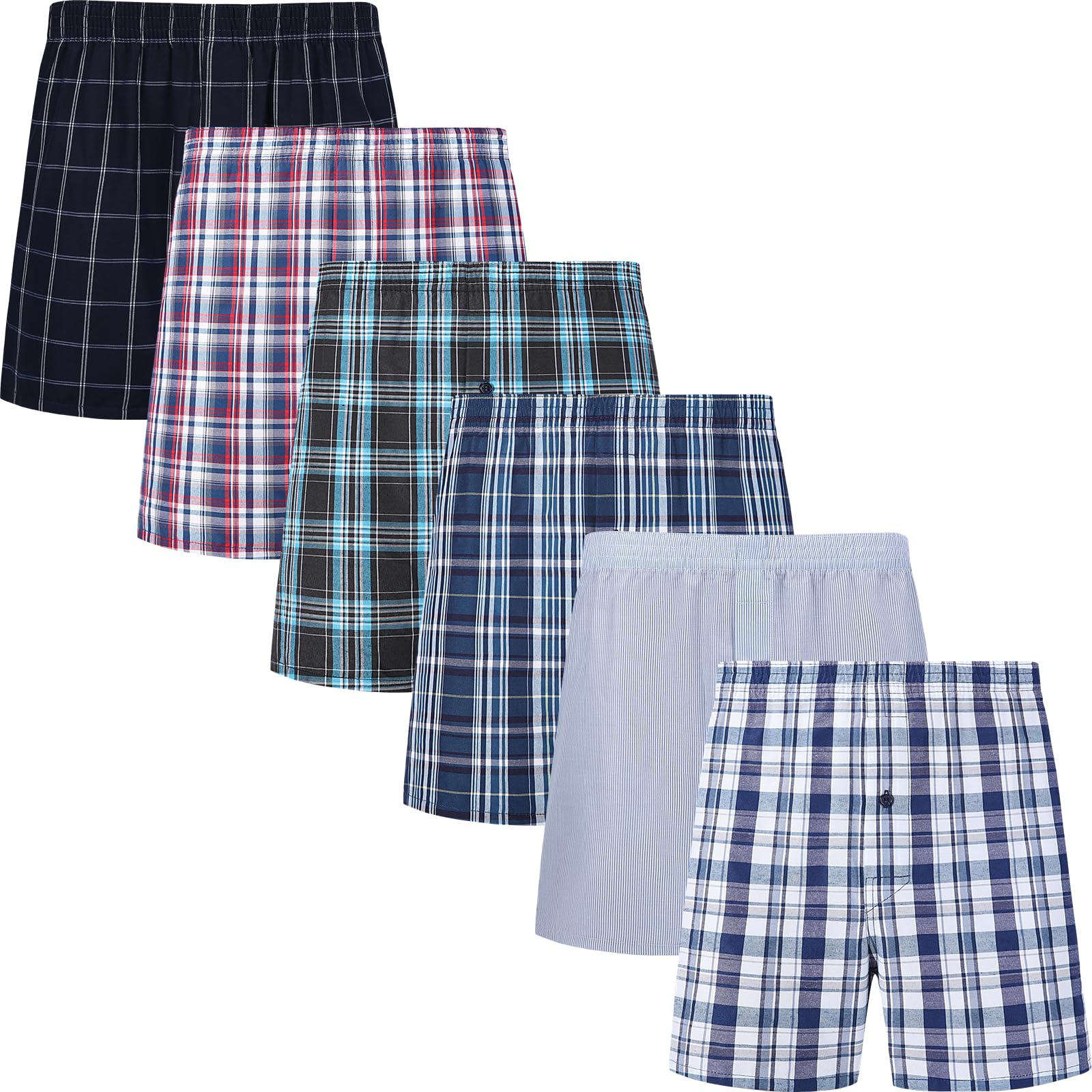 JupiterSecret Boxershorts voor heren, van katoen, Amerikaanse set, 6 en 10 stuks, 6 stuks., M