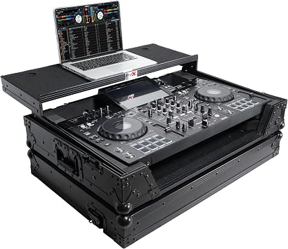 ProX XS-XDJRX3WLTBL ATA Flight Case For Pioneer DDJ-REV5 XDJ-RX3 DJ Controller w/Laptop Shelf, 1U Rack Space & Wheels Black