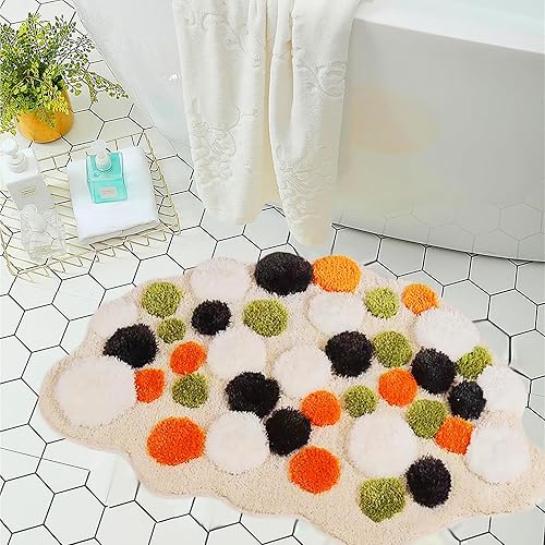 Miniatura 10 de LEVINIS Tapetes de baño con diseño de musgo, suaves y divertidos, antideslizantes, lavables, para ducha, bañera, dormitorio, 31 x 20 pulgadas