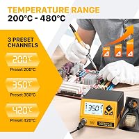 SEEKONE Professzionális Forrasztóállomás 60W - Digitális LCD Kijelzővel, 200-480°C Állítható Hőmérséklet, 5 Cserélhető Heggyel, °C/°F Átvált 2