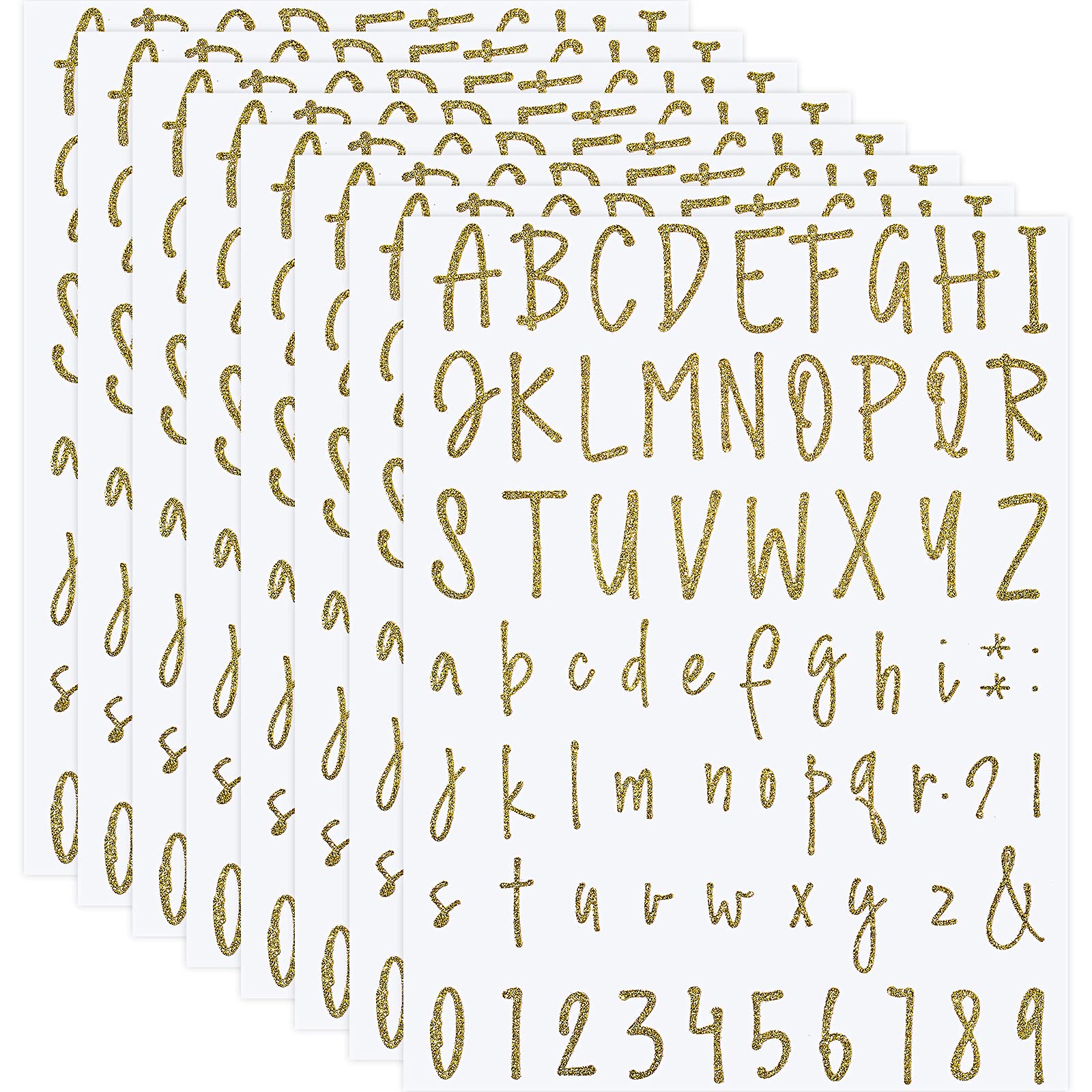 Sepamoon 552 Pieces Letter Stickers 8 Sheets Self Adhesive Vinyl Alphabet Number Stickers Waterproof Mailbox Number Label Decals for DIY Crafts Window