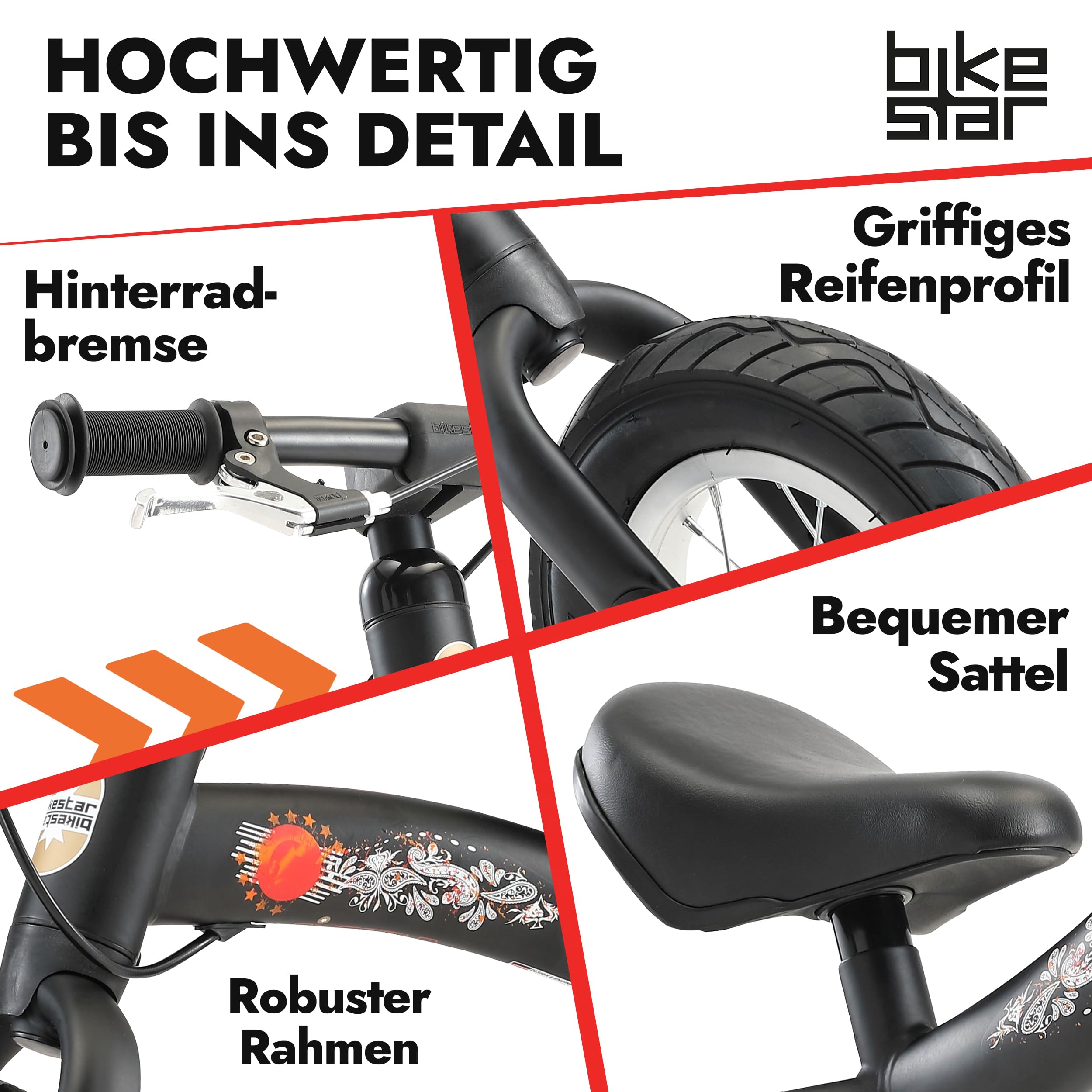 BIKESTAR Kinder Laufrad Lauflernrad Kinderrad für Jungen und Mädchen ab 2-3 Jahre | 10 Zoll Sport Kinderlaufrad | Risikofrei Testen