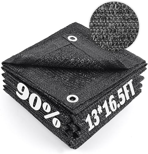 Miniatura 35 de Cool Area 55% Tela de Sombra Solar con Malla, Lona con Ojales para Cubierta de Plantas 2x5m, Toldo para Patio, Jardín, Pérgola, Invernadero, Negro