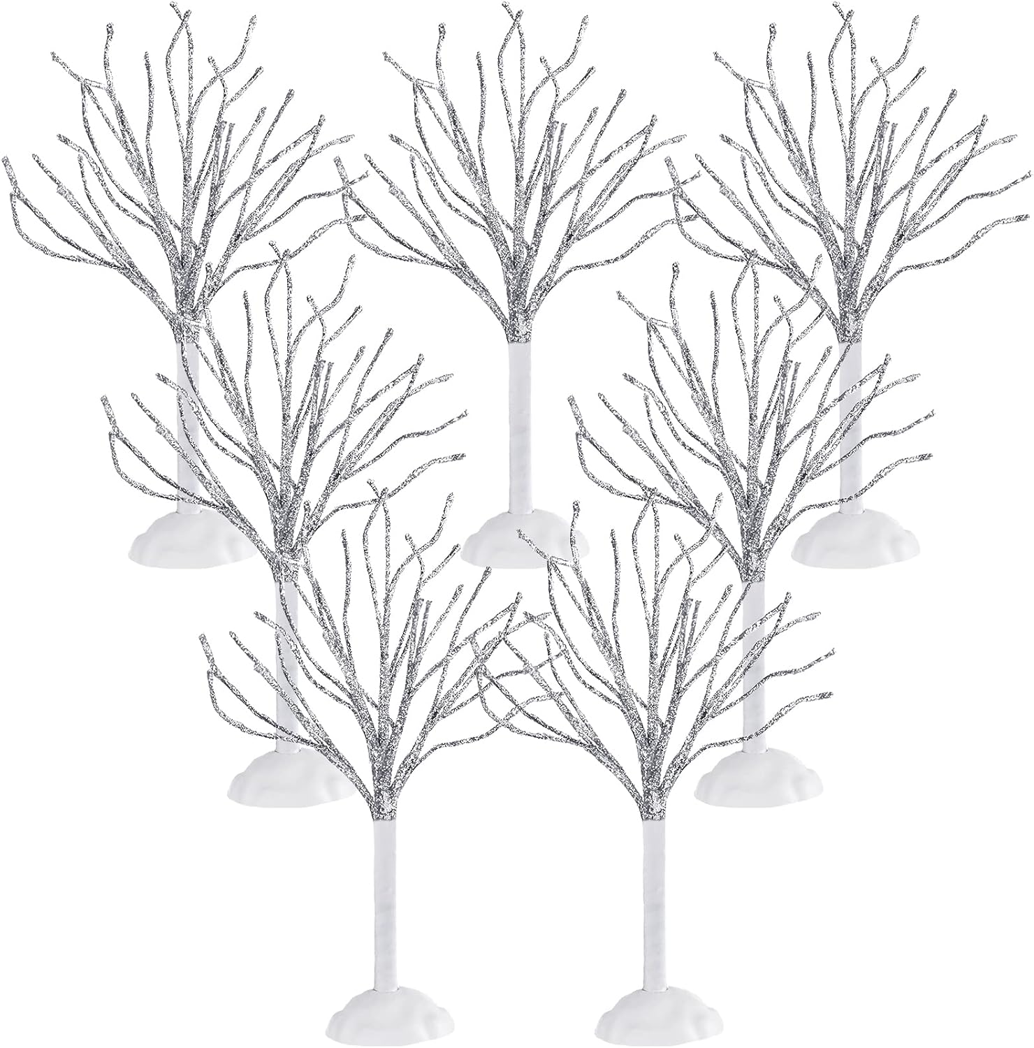 Xinnun 7 Pcs Mini Christmas Decor Trees Snow Covered Branch Village Winter Model Trees, Artificial Displays Tree, Bare Branch Tree for Holiday Decorations Accessory Figurine Fairy Tale Garden(White) Xinnun 7 Pcs Mini Christmas Decor Trees Snow Covered Branch Village Winter Model Trees, Artificial Displays Tree, Bare Branch Tree for Holiday Decorations Accessory Figurine Fairy Tale Garden(White)