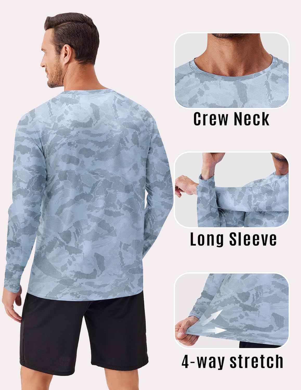 "PINSPARK Men's UV Protection Shirt - Light Blue" - Image 4