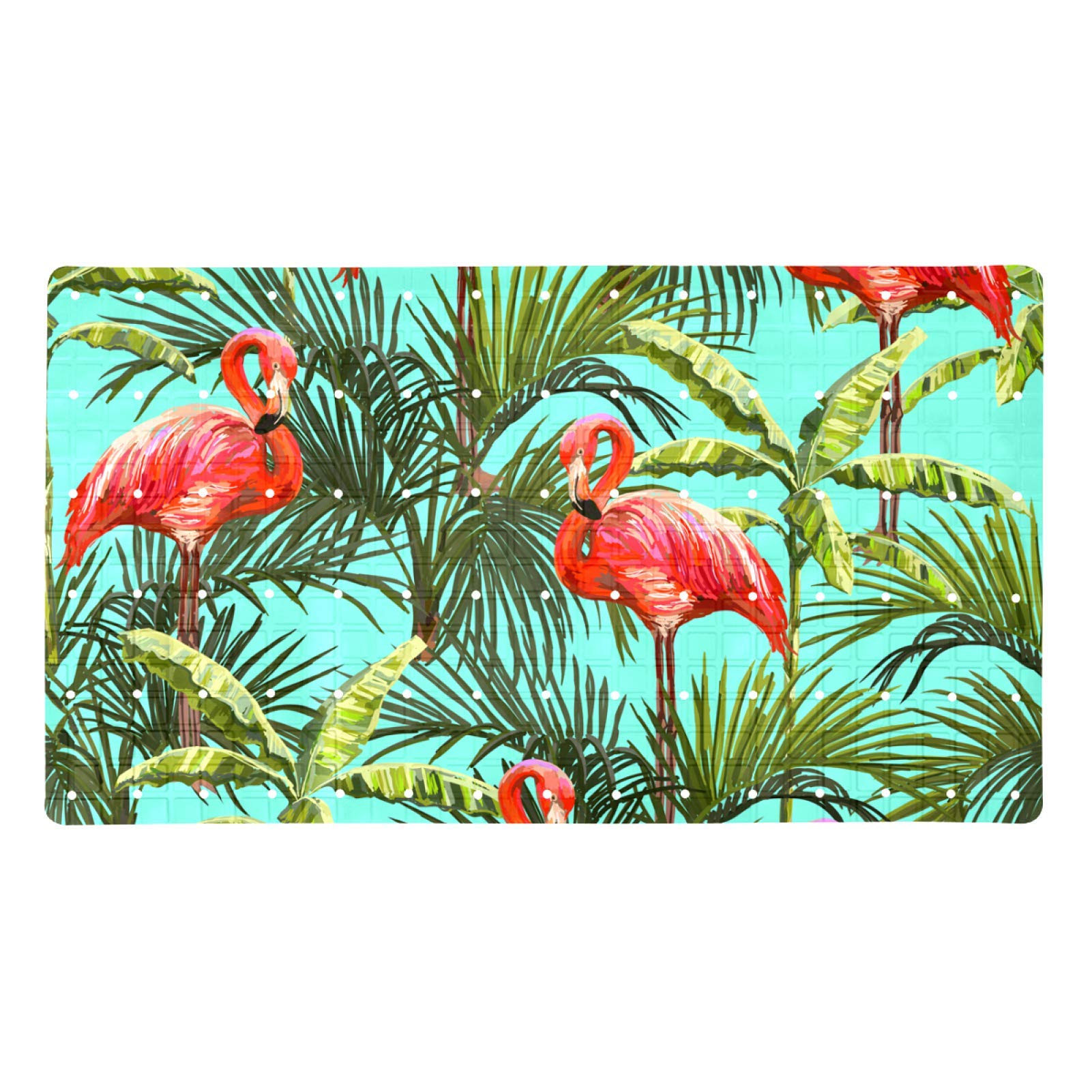 Tapis de bain antidérapant Flamingo Arround Sago Cycas antibactérien