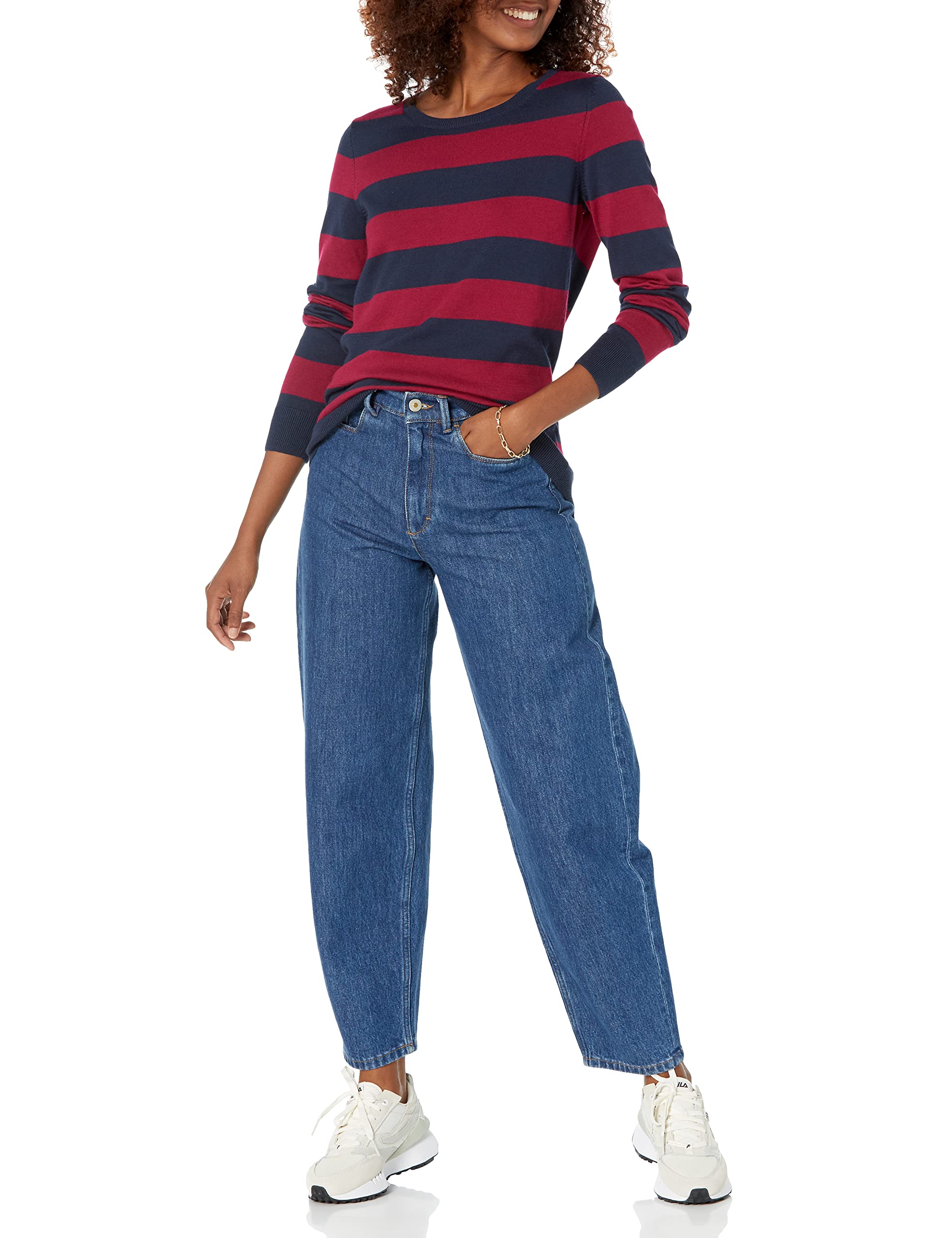 Amazon Essentials Maglione Girocollo Leggero A Maniche Lunghe (Taglie Forti Disponibili) Donna