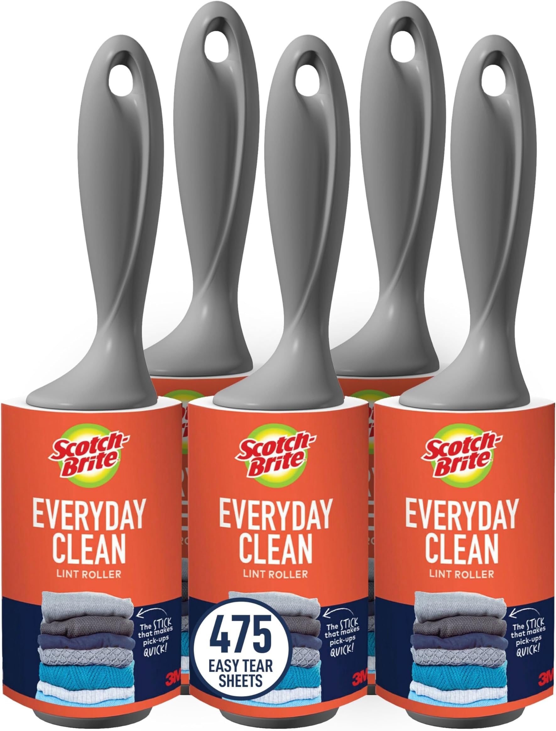 Scotch-Brite Lint Roller Value Pack, 5 Rollers, Picks up Lint, Pet Fur, Fuzz, and Hair