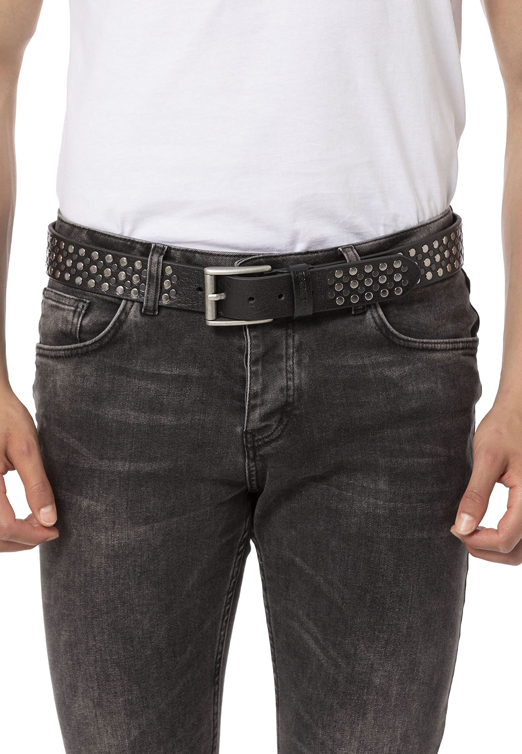 Ceinture en cuir véritable avec rivets - Ceinture en cuir de qualité supérieure