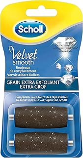 Scholl Velvet Smooth Express Pedi Crystal Diamonds Extra Exfoliating Grains Replacement 2 Rolls by Scholl